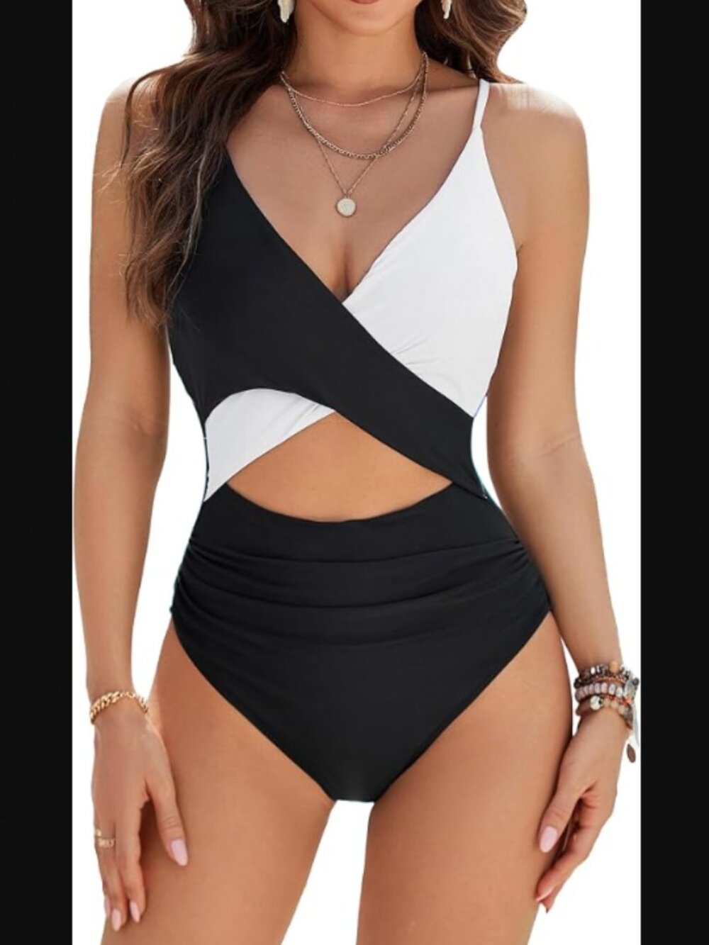 Blooming Jelly Womens One Piece Swimsuit Sexy Tummy Control Bathing Suit
